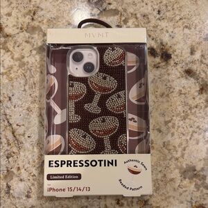 MVMT Espressotini Beaded iPhone Case 15/14/13 - Espresso Brown and Cream